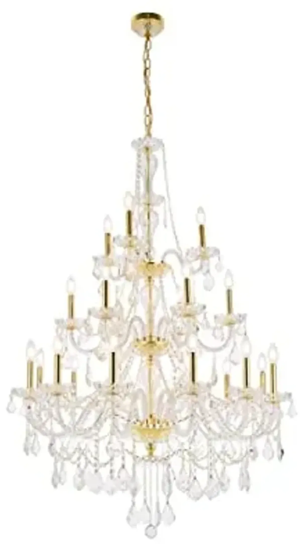 Elegant Lighting Giselle - Twenty-One Light Chandelier-Royal Cut Crystal Type-Gold Finish