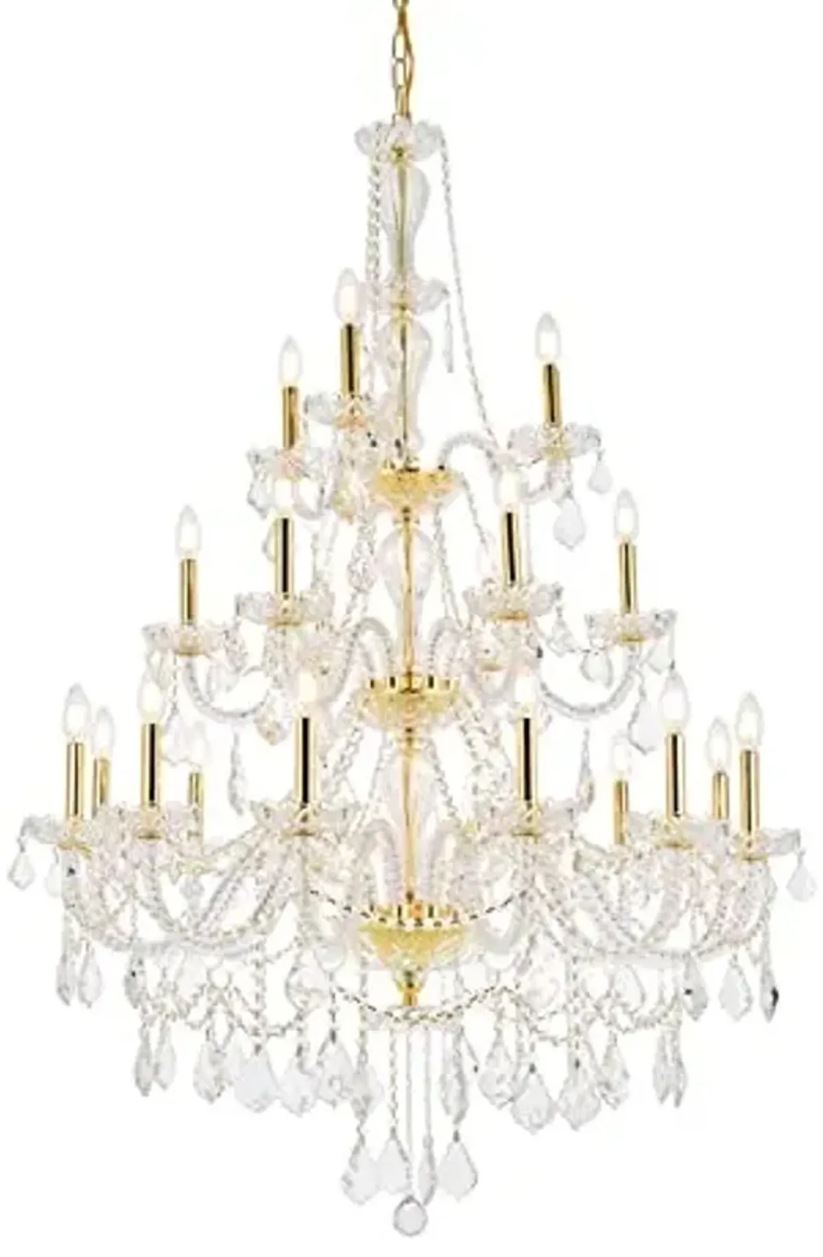 Elegant Lighting Giselle - Twenty-One Light Chandelier-Royal Cut Crystal Type-Gold Finish
