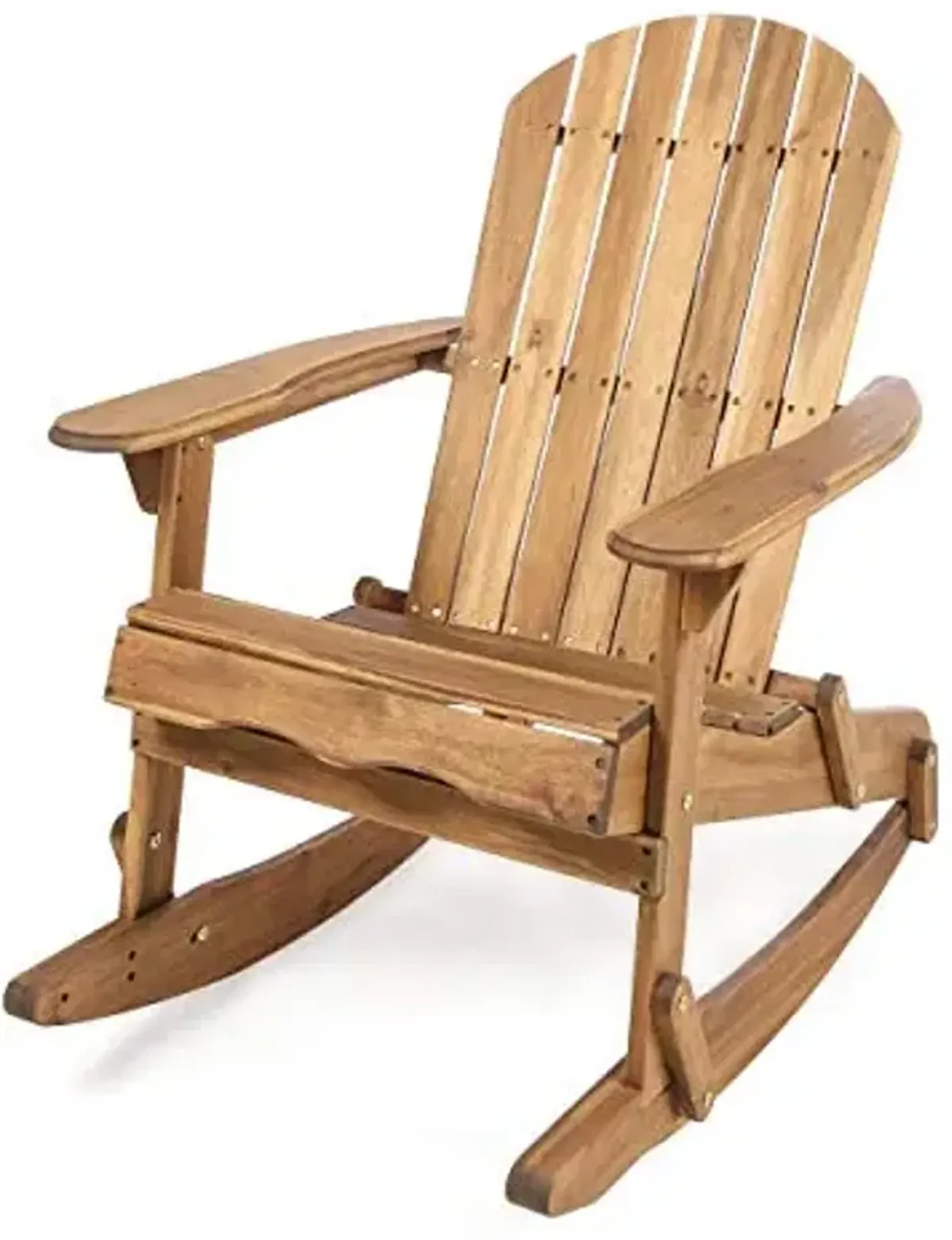 Christopher Knight Home Malibu Outdoor Acacia Wood Adirondack Rocking Chair, Natural Stained