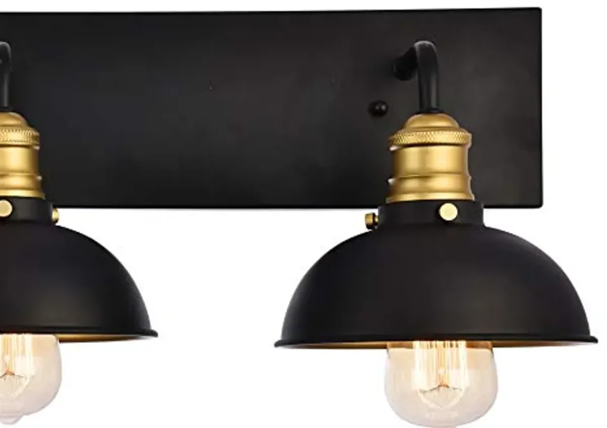 Elegant Lighting Living District Indoor Modern Home Decorative Bright Ceiling Anders Collection Wall Sconce D27 H8.3 Lt:3 Black and Brass Finish