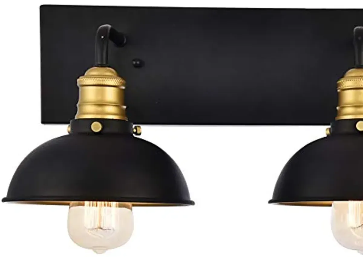 Elegant Lighting Living District Indoor Modern Home Decorative Bright Ceiling Anders Collection Wall Sconce D27 H8.3 Lt:3 Black and Brass Finish