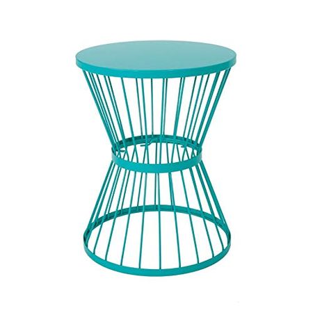 Christopher Knight Home Lassen Outdoor 16" Iron Side Table, Matte Teal