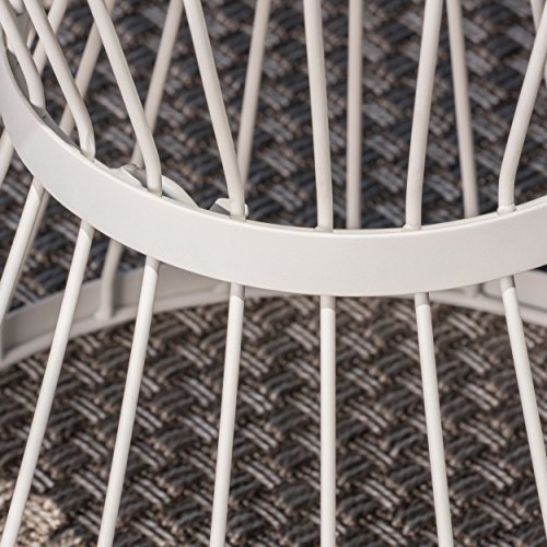 Christopher Knight Home Lassen Outdoor 16" Iron Side Table, Matte White