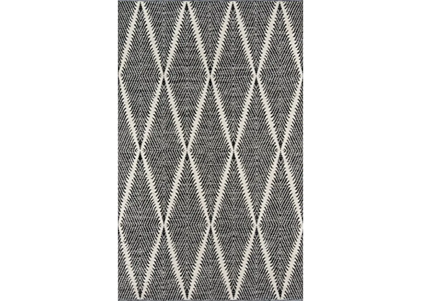 Erin Gates by Momeni River Beacon Black Hand Woven Indoor Outdoor Area Rug 5' X 7'6"