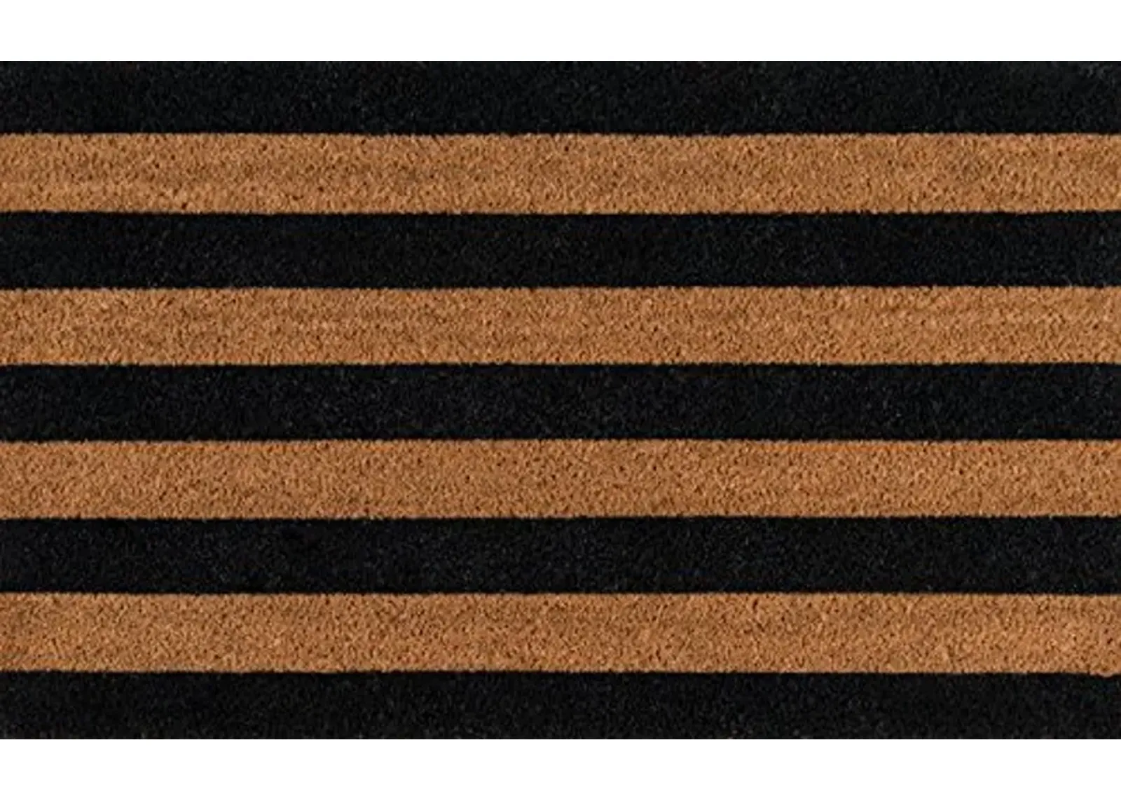 Erin Gates by Momeni Park Stripe Black Hand Woven Natural Coir Doormat 1'6" X 2'6"