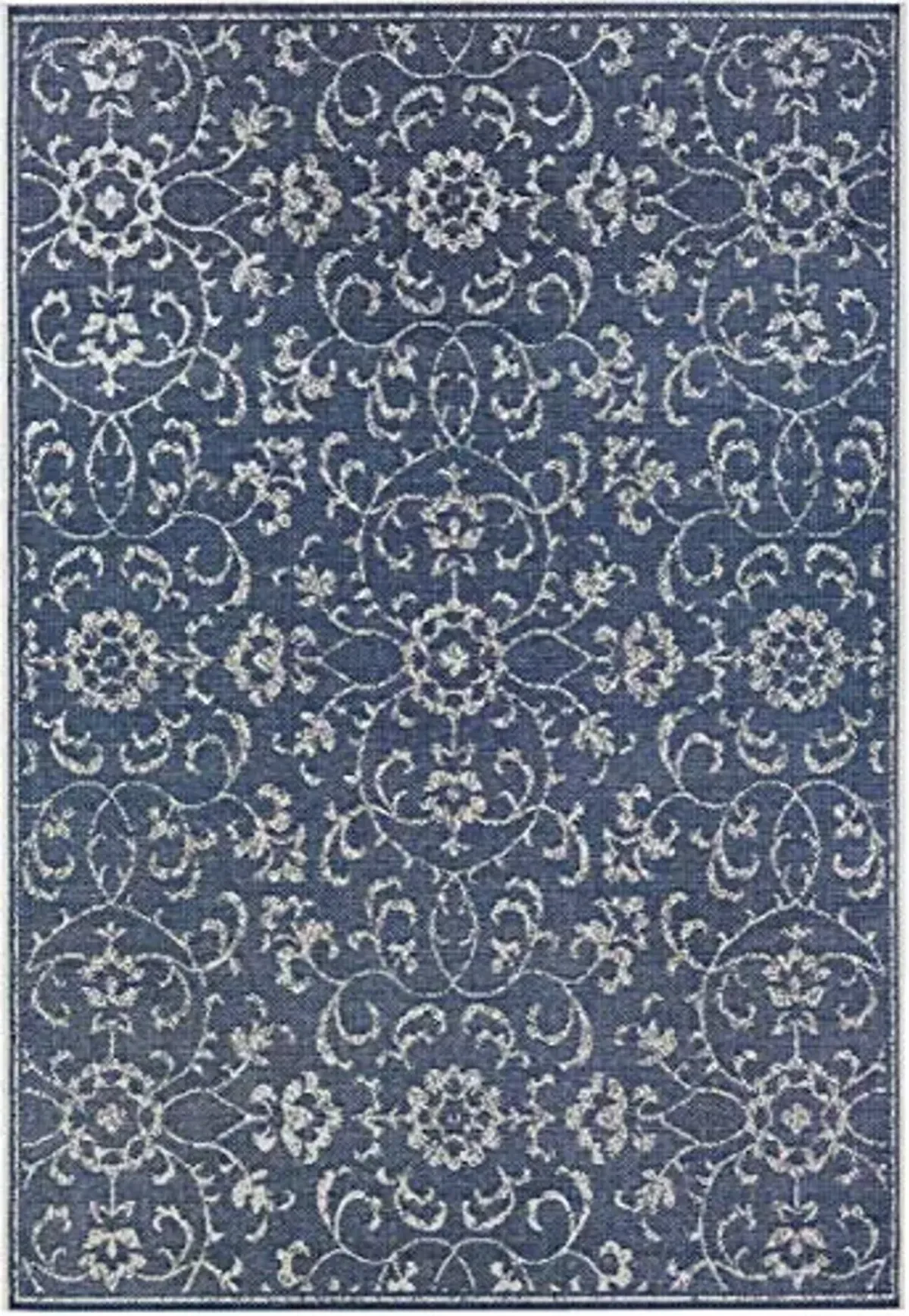 Couristan Monte Carlo Summer Vines Area Rug, 2' x 3'7", Navy-Ivory, Indoor Outdoor Home Decor