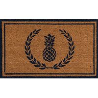 Erin Gates by Momeni Park Pineapple Navy Hand Woven Natural Coir Doormat 1'6" X 2'6"