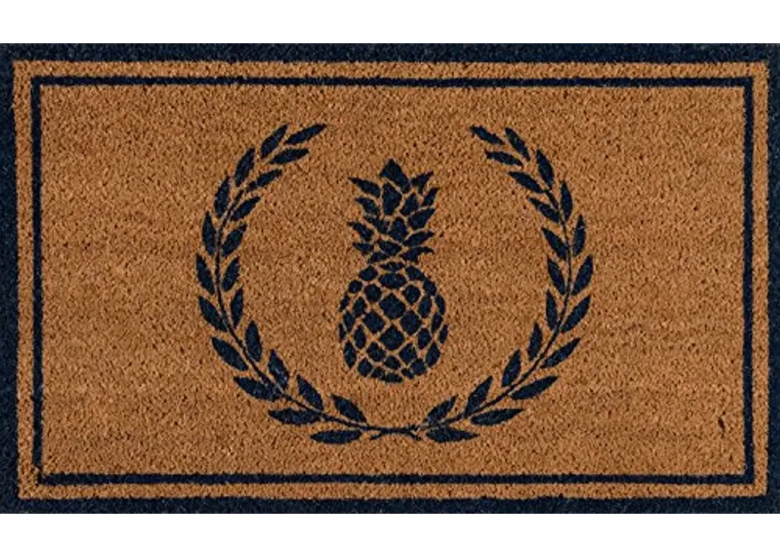 Erin Gates by Momeni Park Pineapple Navy Hand Woven Natural Coir Doormat 1'6" X 2'6"