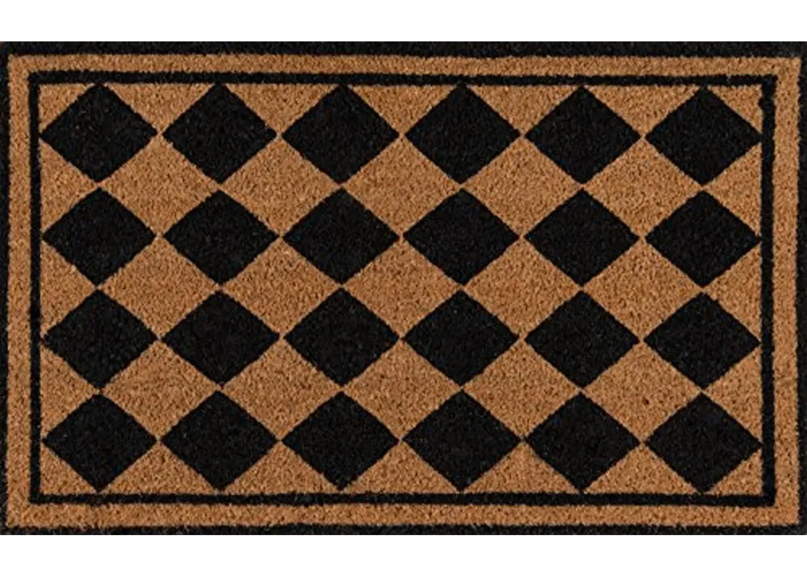 Erin Gates by Momeni Park Harlequin Black Hand Woven Natural Coir Doormat 1'6" X 2'6"