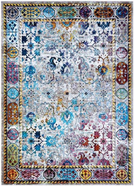 Couristan Gypsy Retro Damsel Runner rug, 2'3" x 7'6", Ivory-Mushroom-Multi