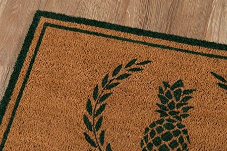 Erin Gates by Momeni Park Pineapple Green Hand Woven Natural Coir Doormat 1'6" X 2'6"