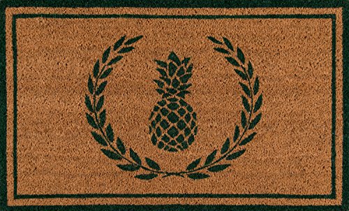 Erin Gates by Momeni Park Pineapple Green Hand Woven Natural Coir Doormat 1'6" X 2'6"