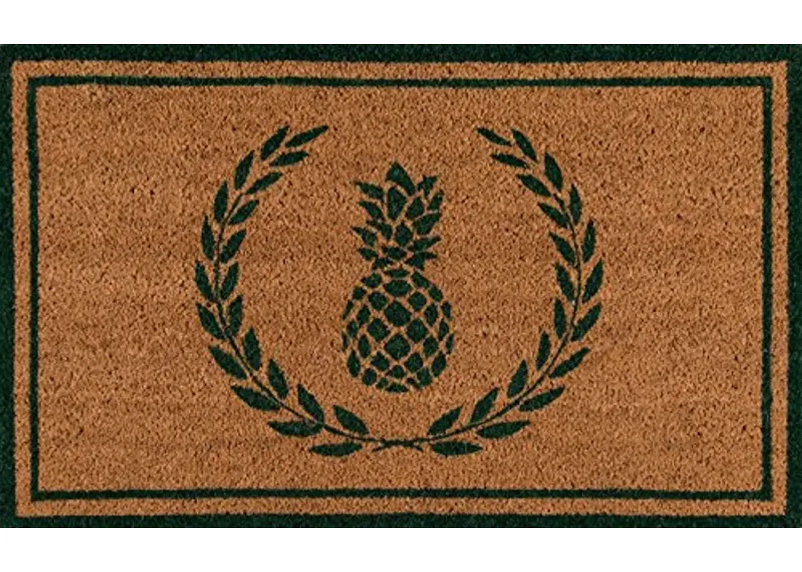 Erin Gates by Momeni Park Pineapple Green Hand Woven Natural Coir Doormat 1'6" X 2'6"