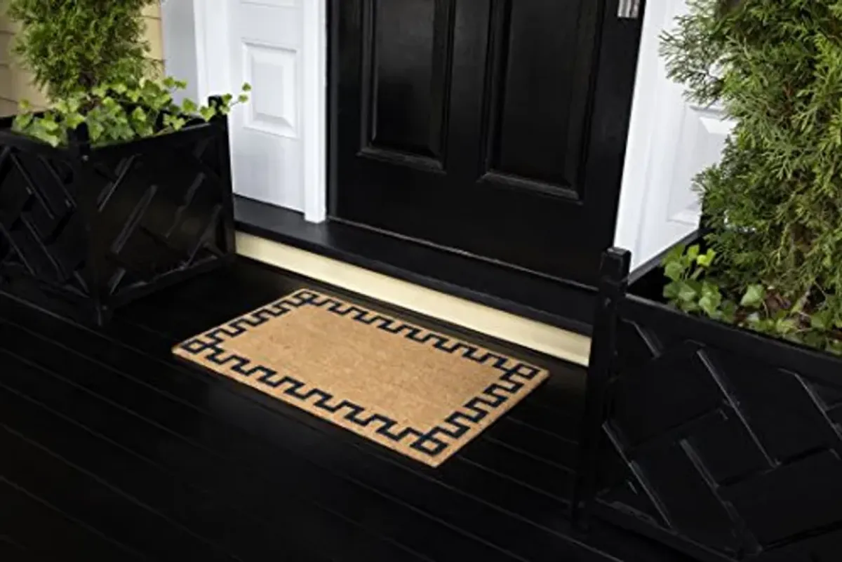 Erin Gates by Momeni Park Greek Key Natural Hand Woven Natural Coir Doormat 1'6" X 2'6"