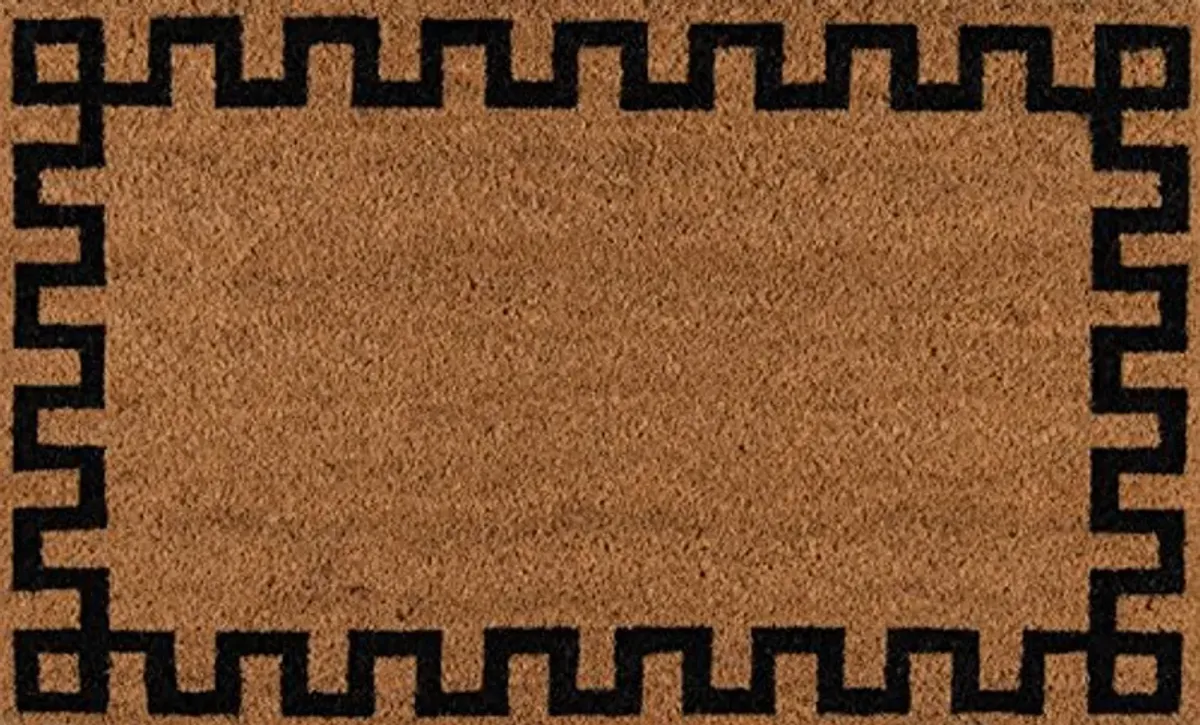 Erin Gates by Momeni Park Greek Key Natural Hand Woven Natural Coir Doormat 1'6" X 2'6"