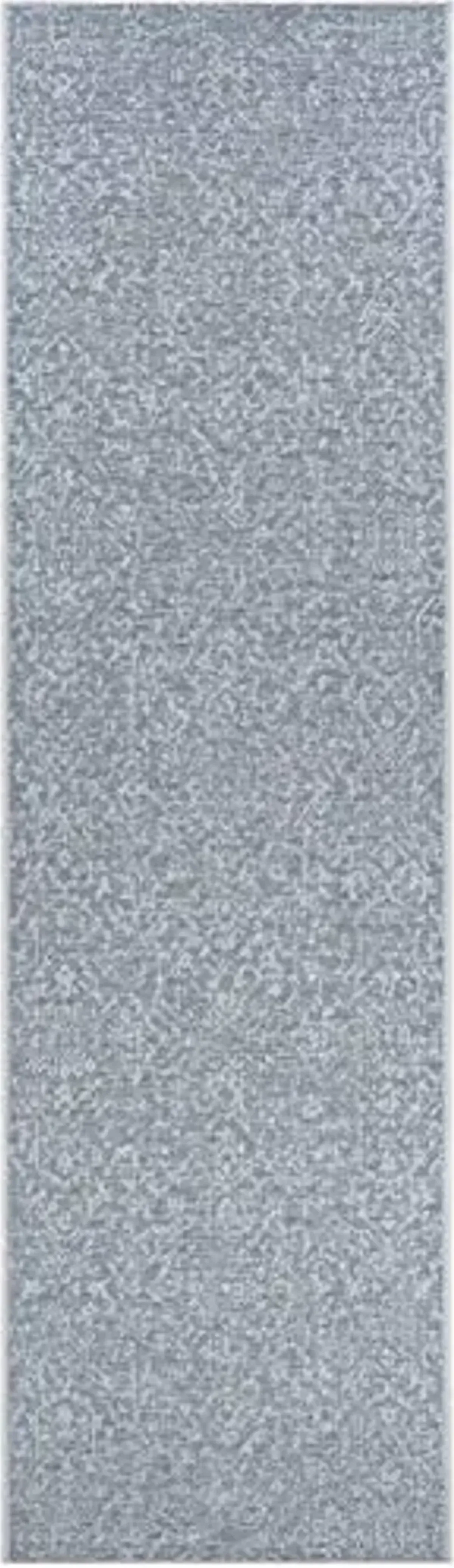 Couristan 2'3" x 7'10" Grey Medallion Rug - Indoor-Outdoor Flatweave Polypropylene Floral Runner Rug, UV-Stabilized, Stain-Resistant and Easy-Clean Home Decor for Living Room, Entryway, or Dining Area