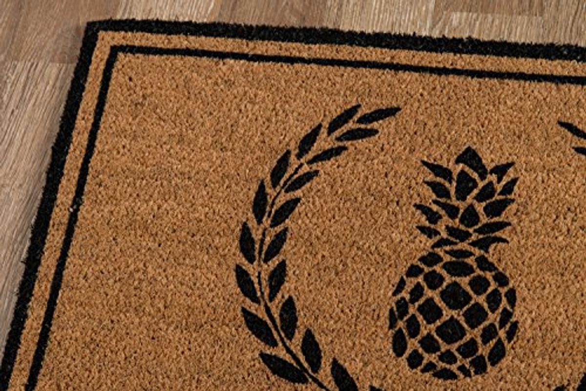 Erin Gates by Momeni Park Pineapple Black Hand Woven Natural Coir Doormat 1'6" X 2'6"