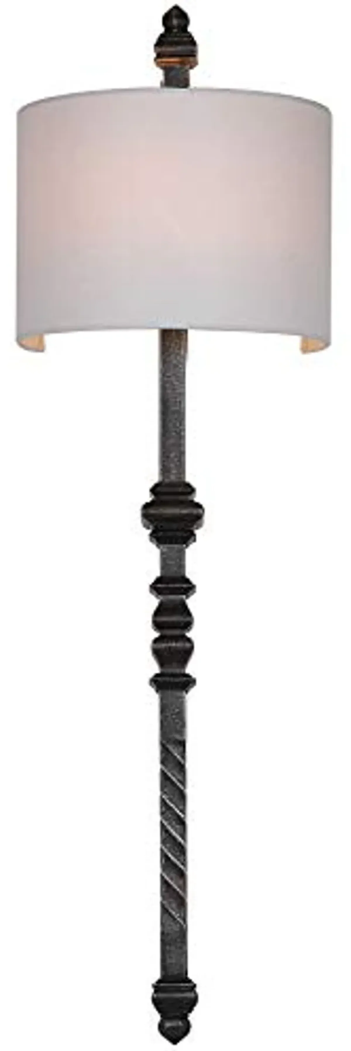 SAFAVIEH Lighting Collection Covington Farmhouse Rustic Traditional Silvered Black Metal 40-inch 1-light Bedroom Bathroom Vanity Hallway Foyer Living Room Wall Sconce (LED Bulb Included)