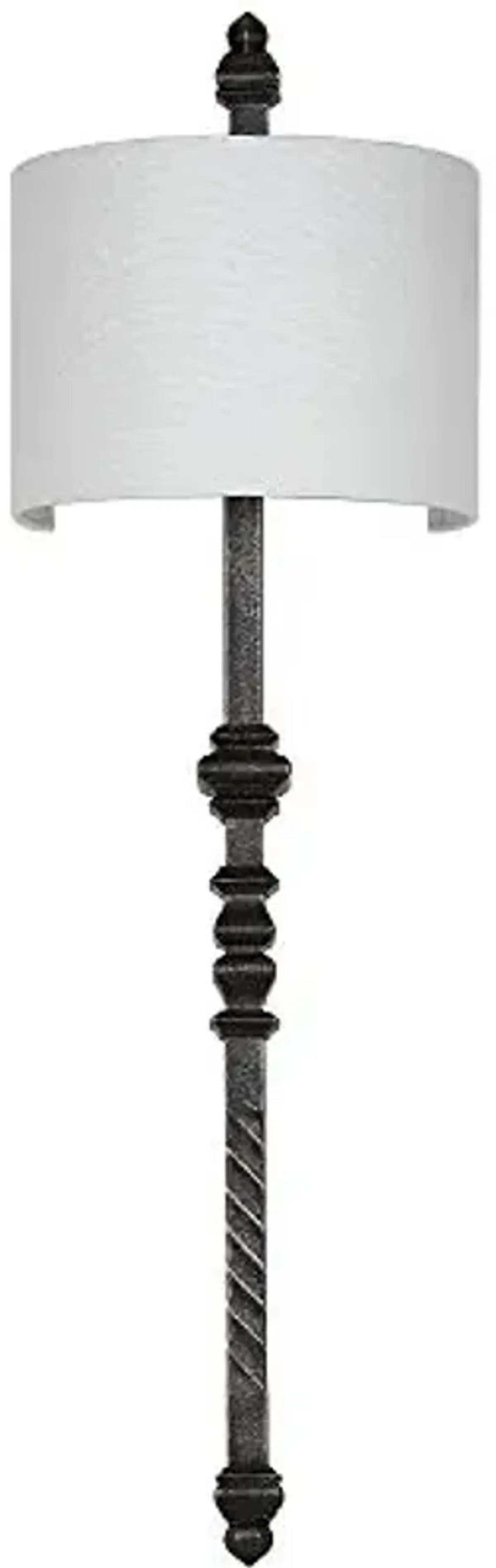 SAFAVIEH Lighting Collection Covington Farmhouse Rustic Traditional Silvered Black Metal 40-inch 1-light Bedroom Bathroom Vanity Hallway Foyer Living Room Wall Sconce (LED Bulb Included)