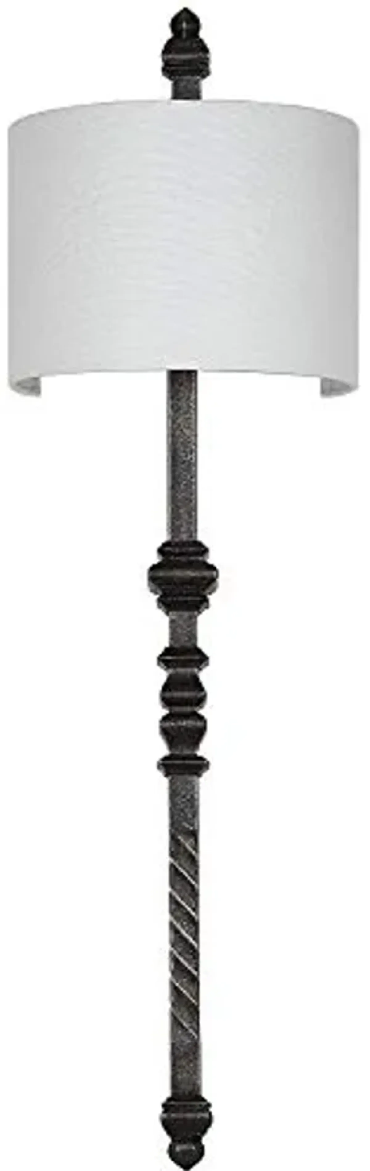 SAFAVIEH Lighting Collection Covington Farmhouse Rustic Traditional Silvered Black Metal 40-inch 1-light Bedroom Bathroom Vanity Hallway Foyer Living Room Wall Sconce (LED Bulb Included)