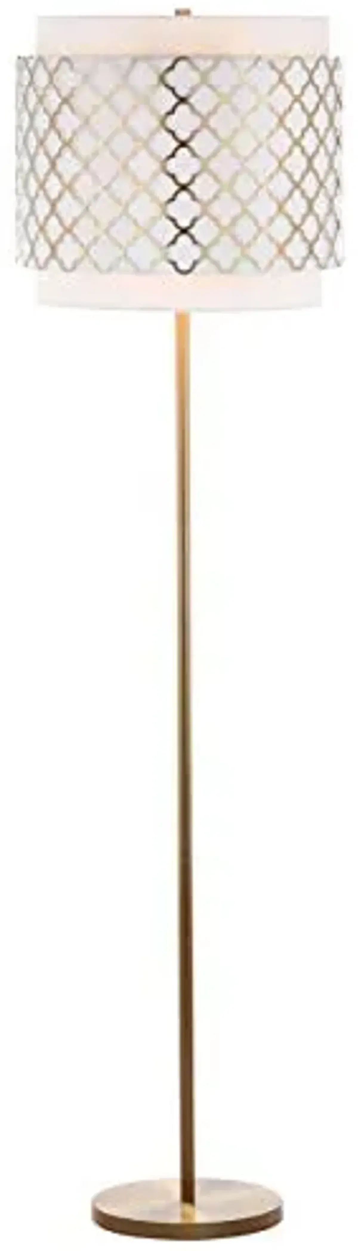 SAFAVIEH Lighting Collection Priscilla Modern Contemporary Farmhouse Gold 62-inch Living Room Bedroom Home Office Standing Floor Lamp (LED Bulb Included)