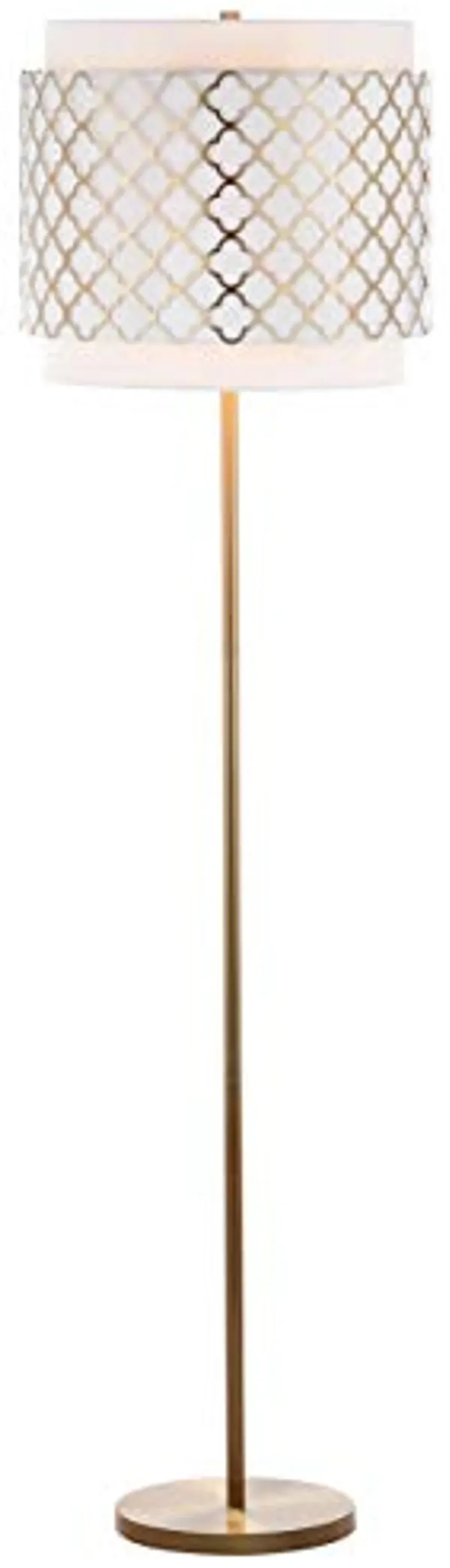 SAFAVIEH Lighting Collection Priscilla Modern Contemporary Farmhouse Gold 62-inch Living Room Bedroom Home Office Standing Floor Lamp (LED Bulb Included)