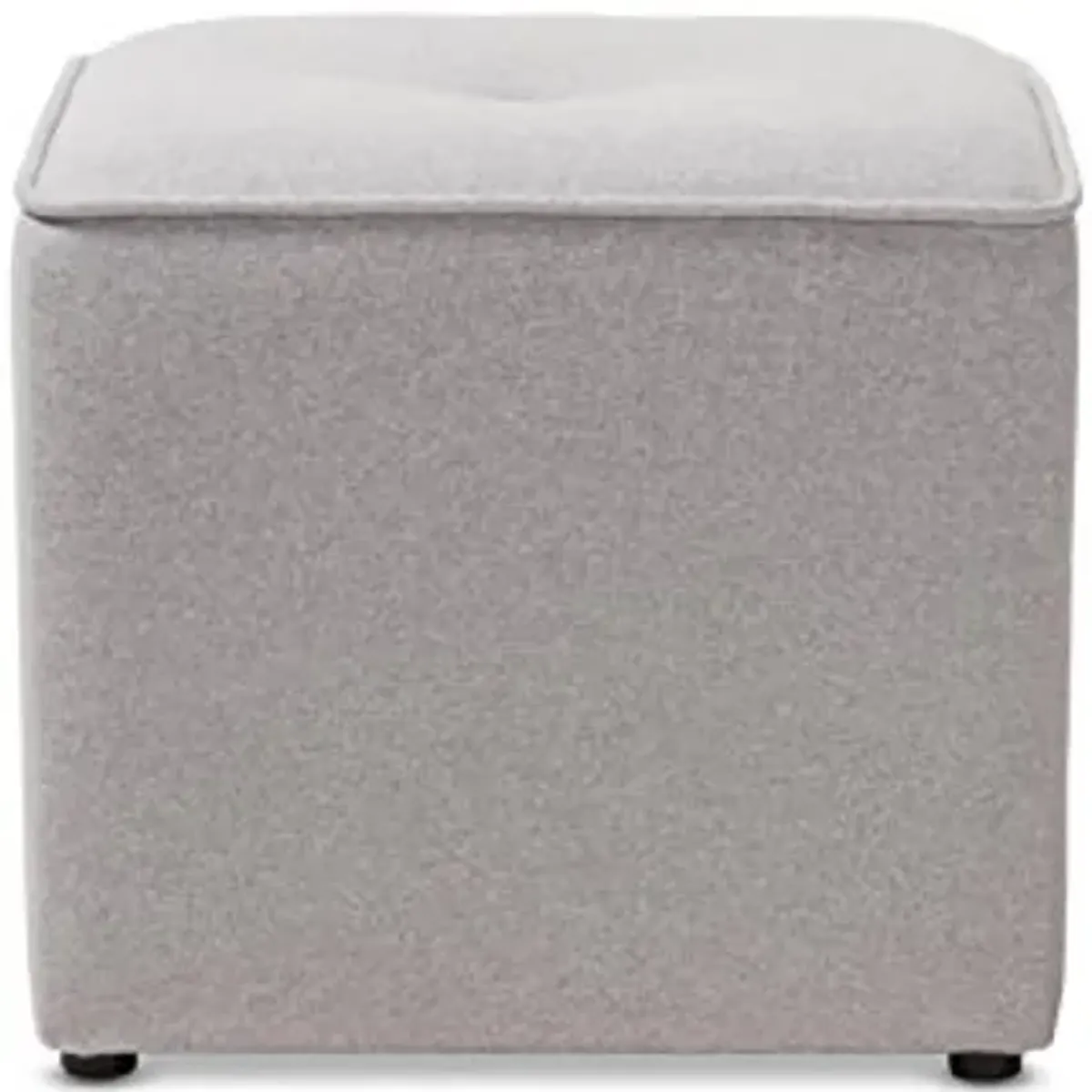 Baxton Studio Catalina Modern And Contemporary Fabric Upholstered Ottoman, Light Grey