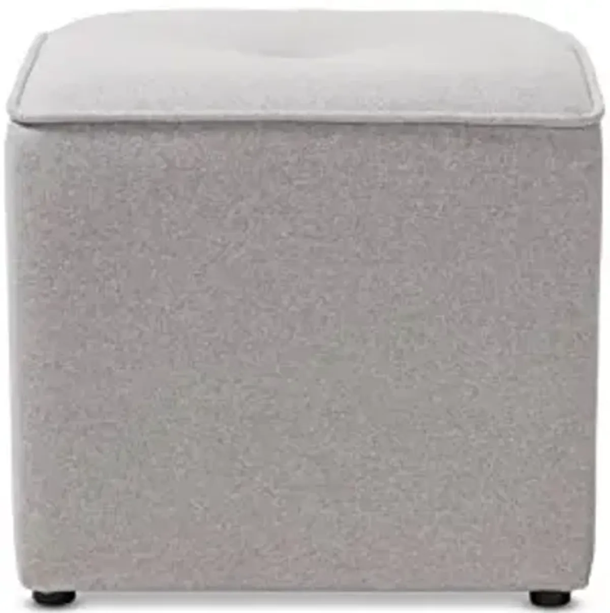 Baxton Studio Catalina Modern And Contemporary Fabric Upholstered Ottoman, Light Grey