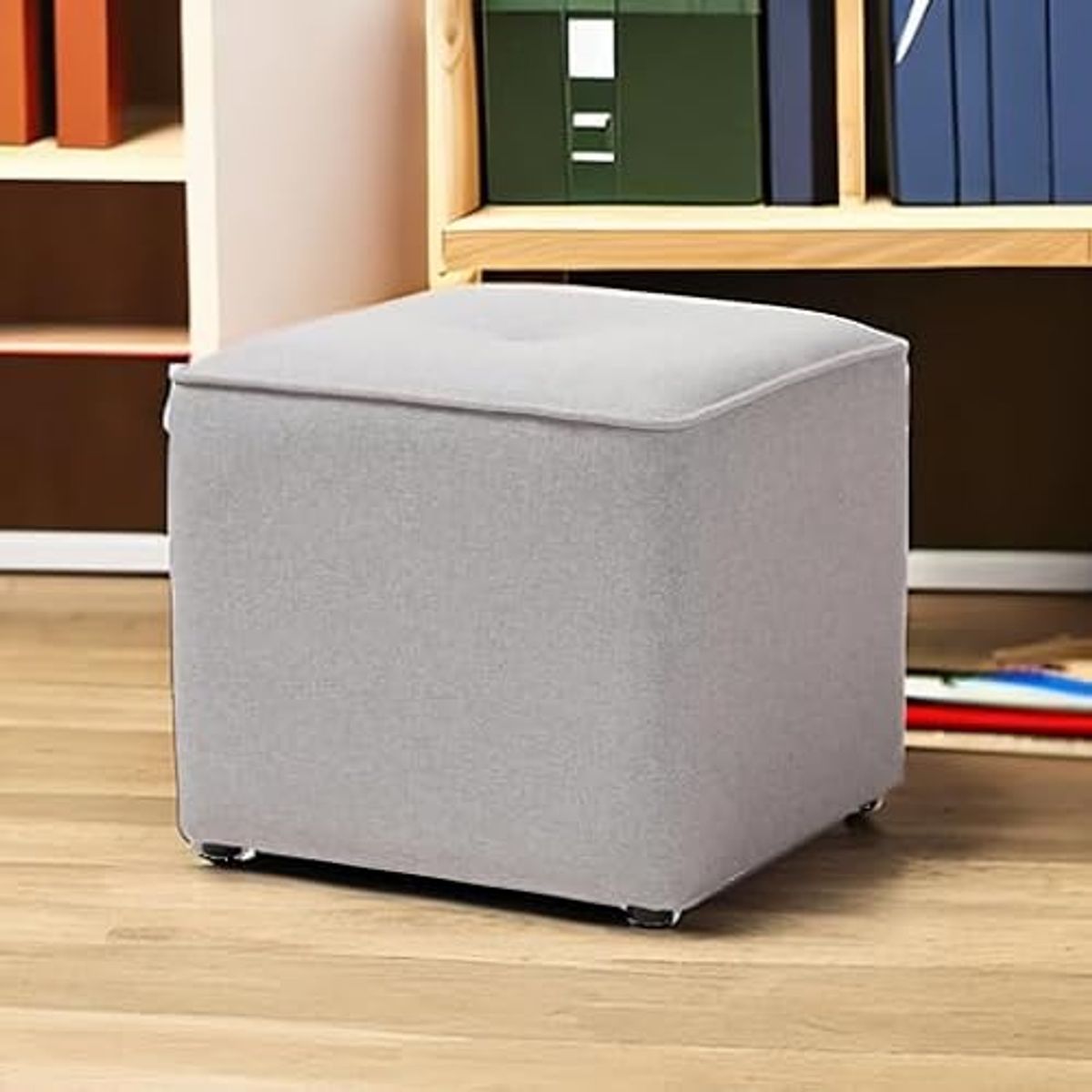 Baxton Studio Catalina Modern And Contemporary Fabric Upholstered Ottoman, Light Grey