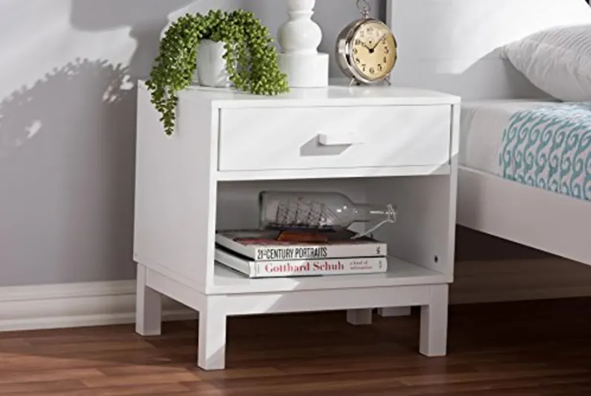 Baxton Studio Gwyneth Nightstand, White