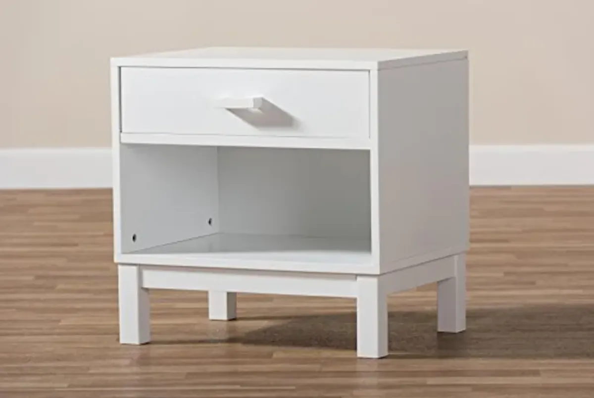 Baxton Studio Gwyneth Nightstand, White