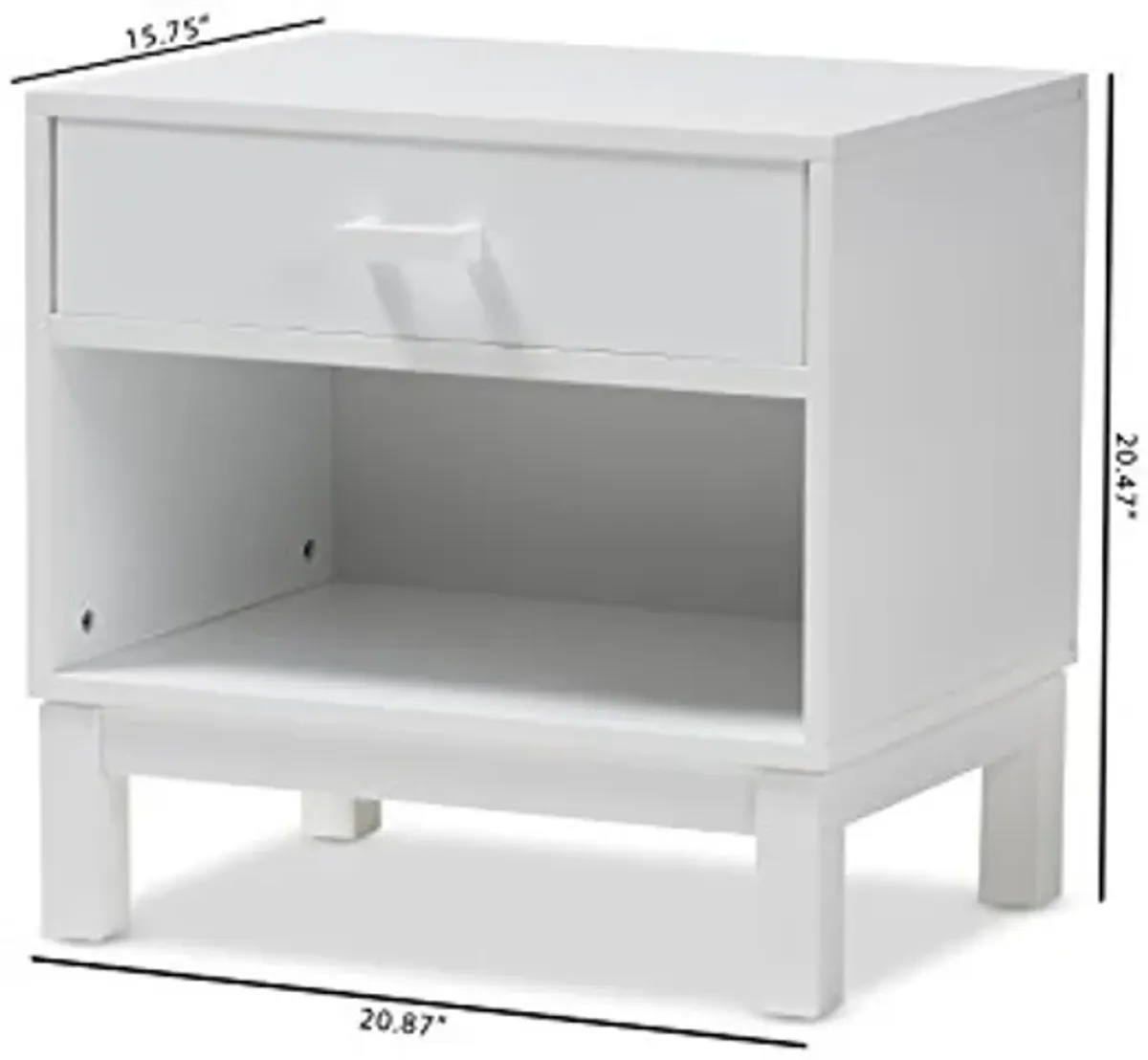 Baxton Studio Gwyneth Nightstand, White