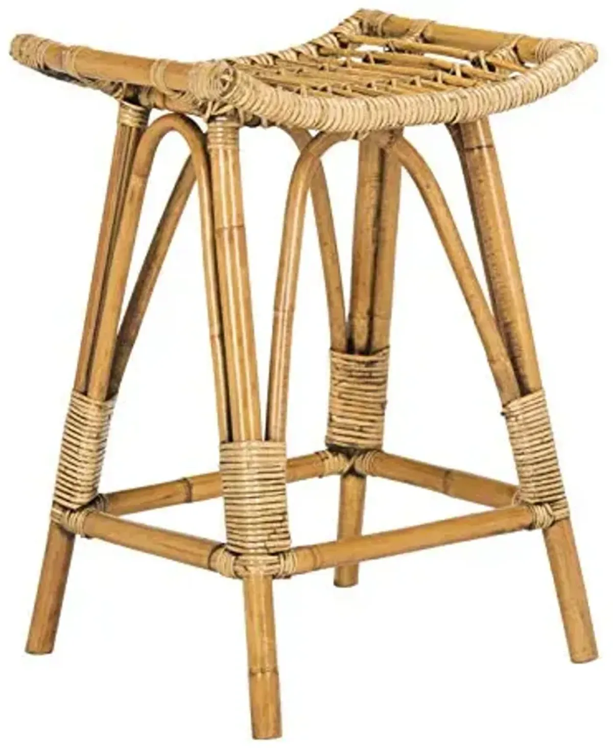Safavieh Home Collection Leda Brown Rattan 26-inch Counter Stool