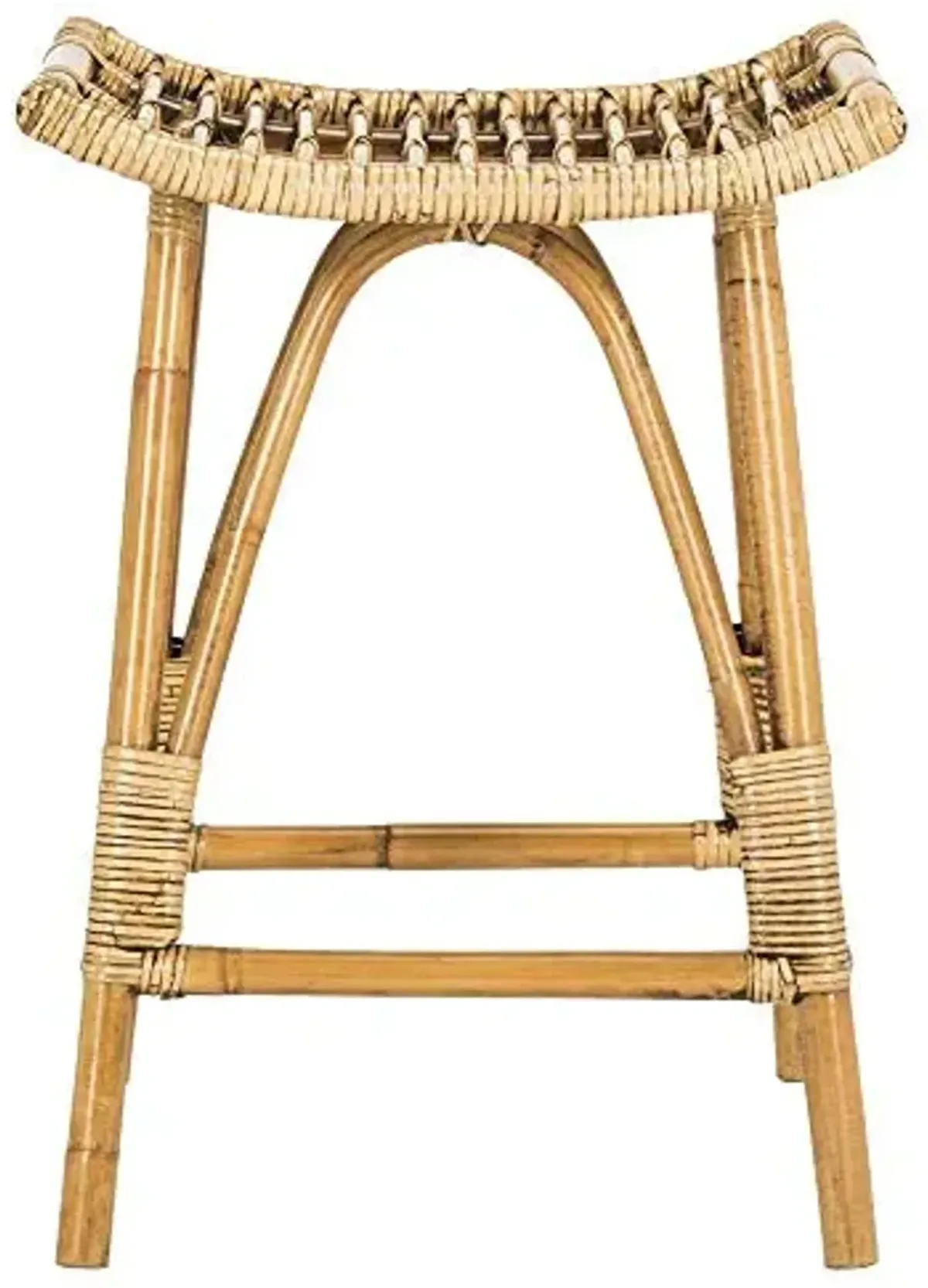 Safavieh Home Collection Leda Brown Rattan 26-inch Counter Stool