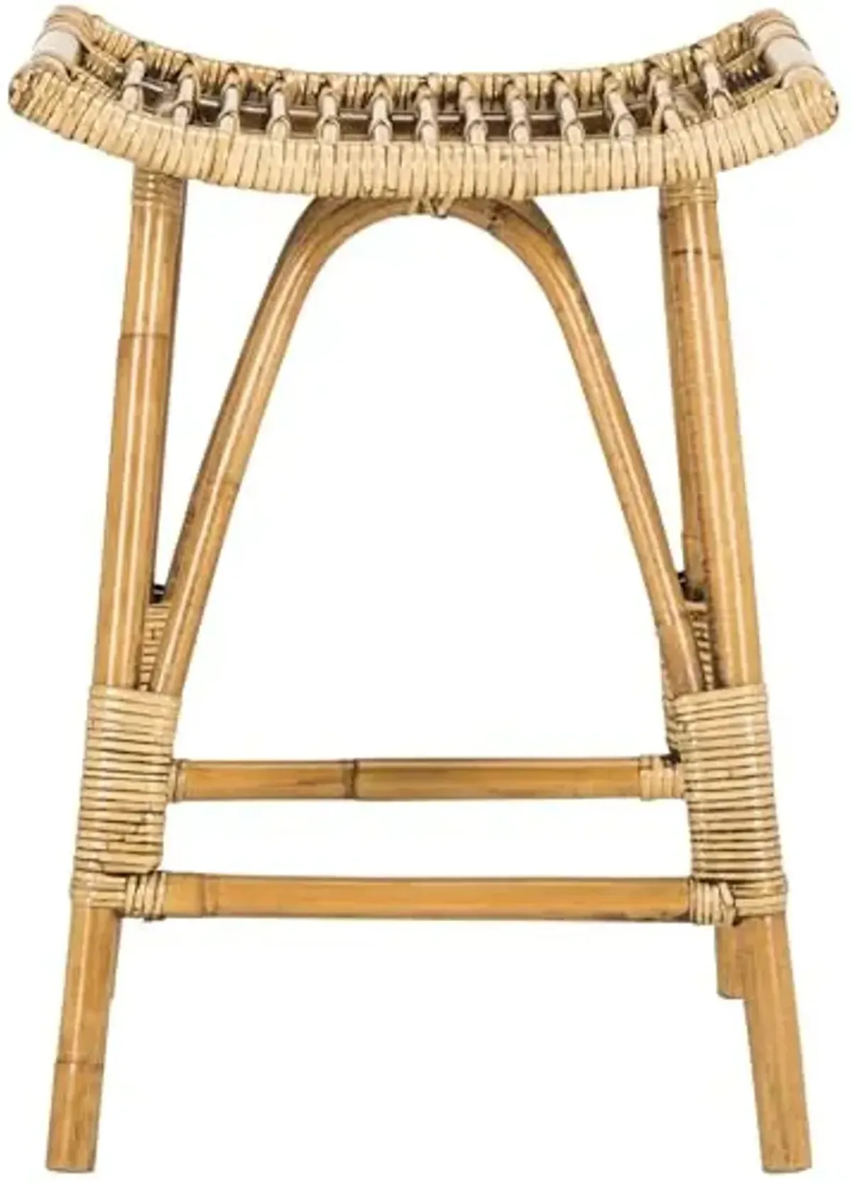Safavieh Home Collection Leda Brown Rattan 26-inch Counter Stool