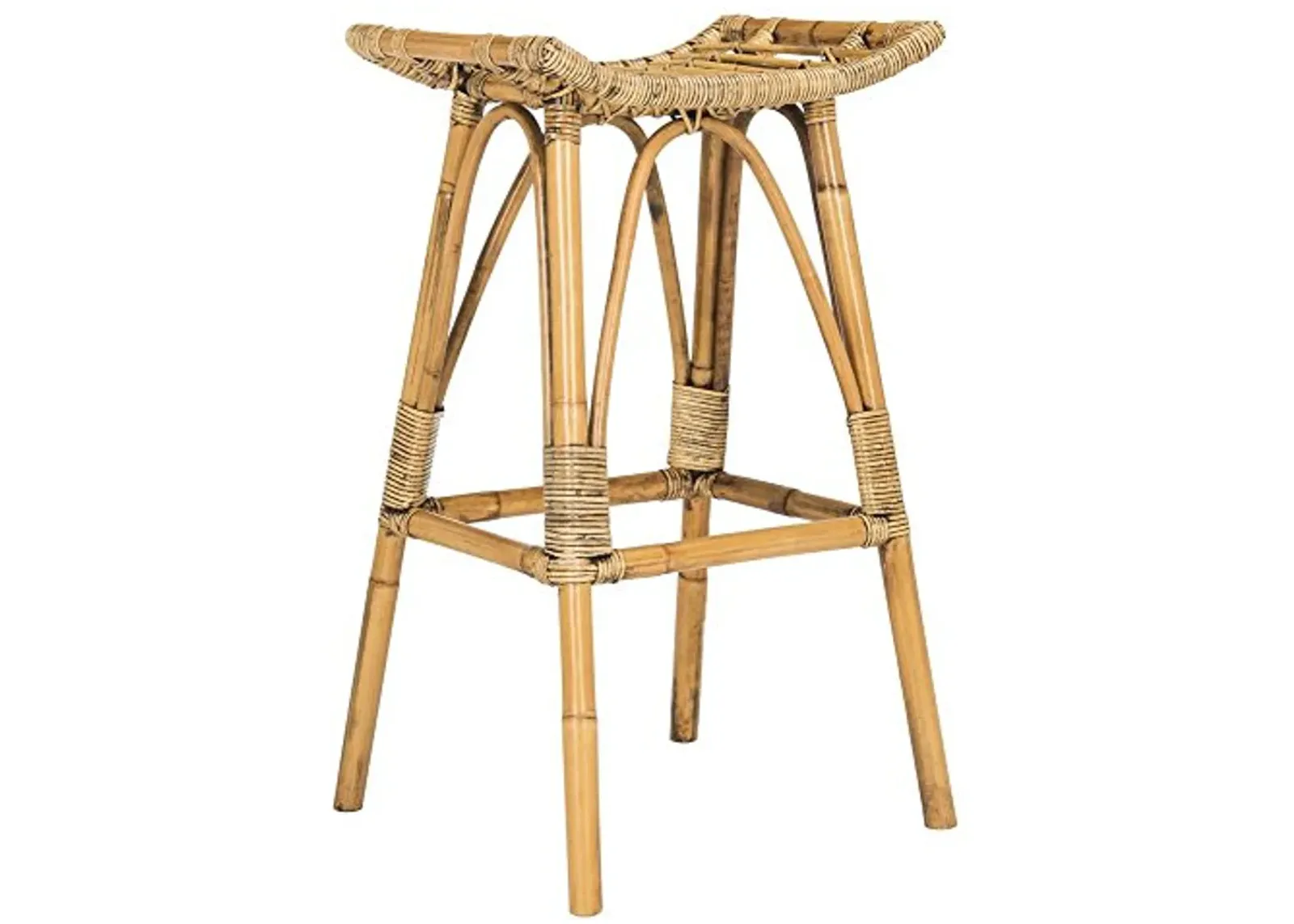 Safavieh Home Collection Leda Brown Rattan 31-inch Bar Stool