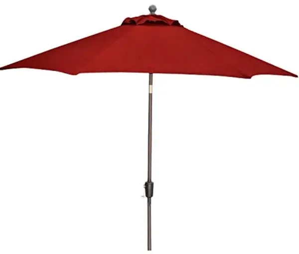 Hanover Traditions 11' Market Outdoor Umbrella in Red, All-Weather UV and Rust Resistant Patio Table Umbrella for Large Outdoor Dining Sets with Crank Lever and Tilting Pivot