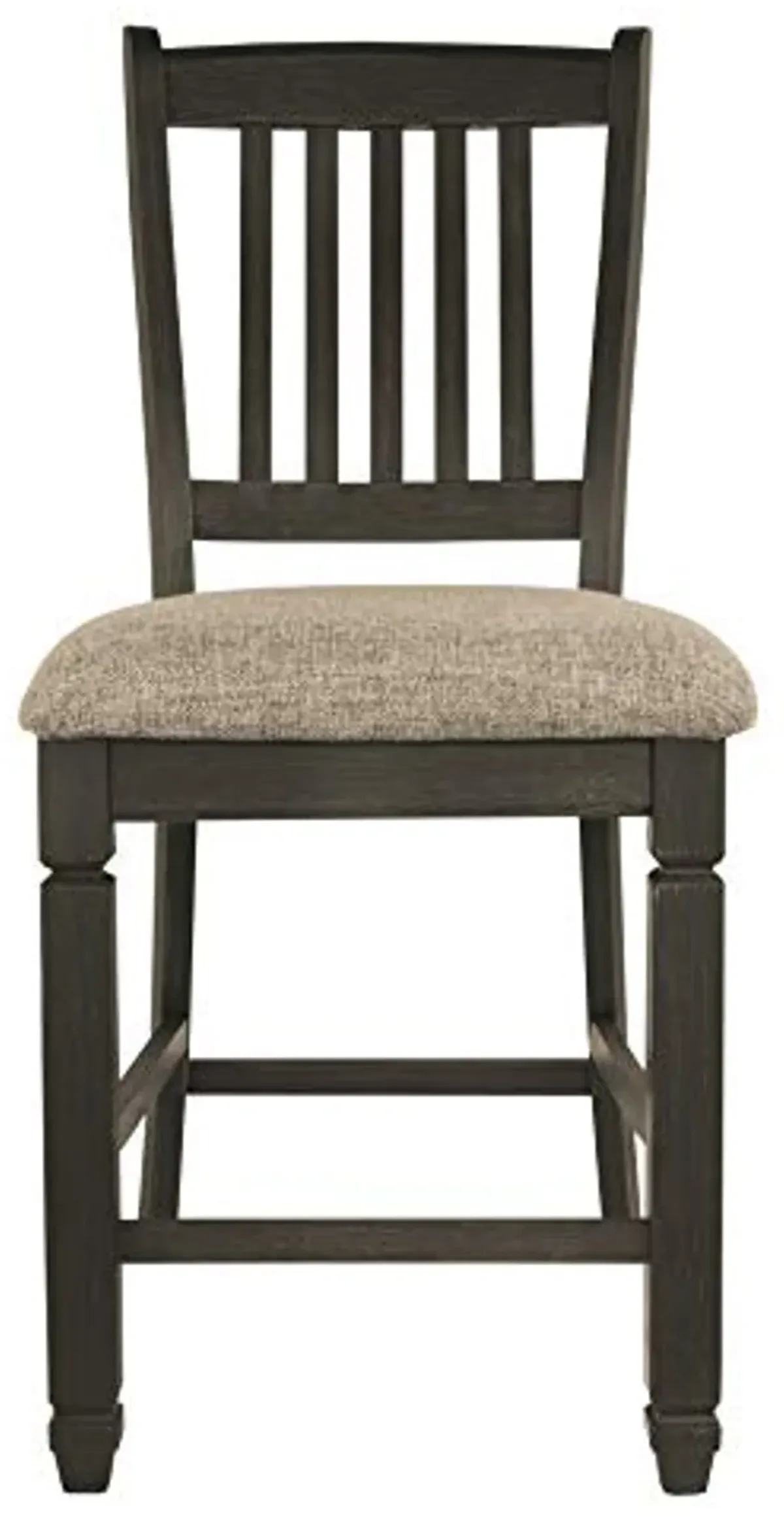 Signature Design by Ashley Tyler Creek Farmhouse 24.38" Counter Height Upholstered Barstool, Set of 2, Almost Black