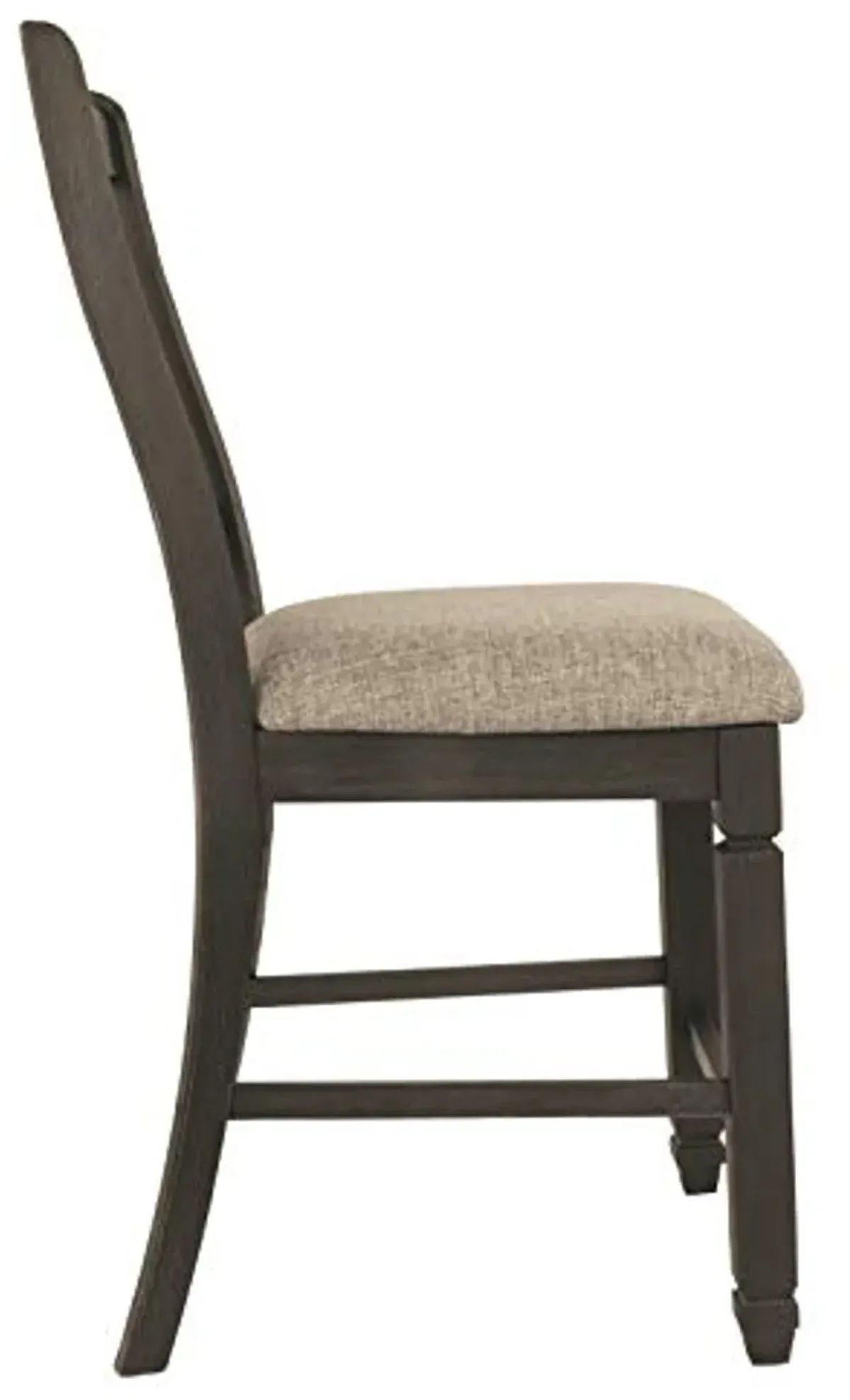 Signature Design by Ashley Tyler Creek Farmhouse 24.38" Counter Height Upholstered Barstool, Set of 2, Almost Black