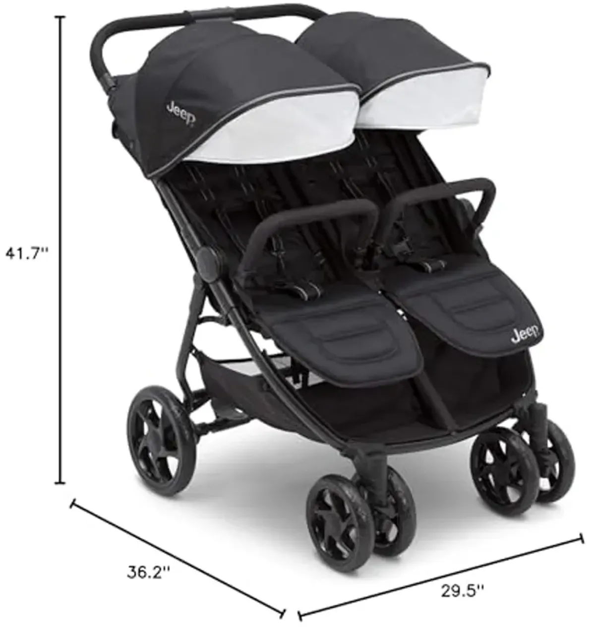 Jeep Destination Ultralight Side x Side Double Stroller, Midnight