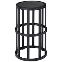 Christopher Knight Home Truda Outdoor 11 Inch Grey Finish Ceramic Tile Side Table, Black Metal