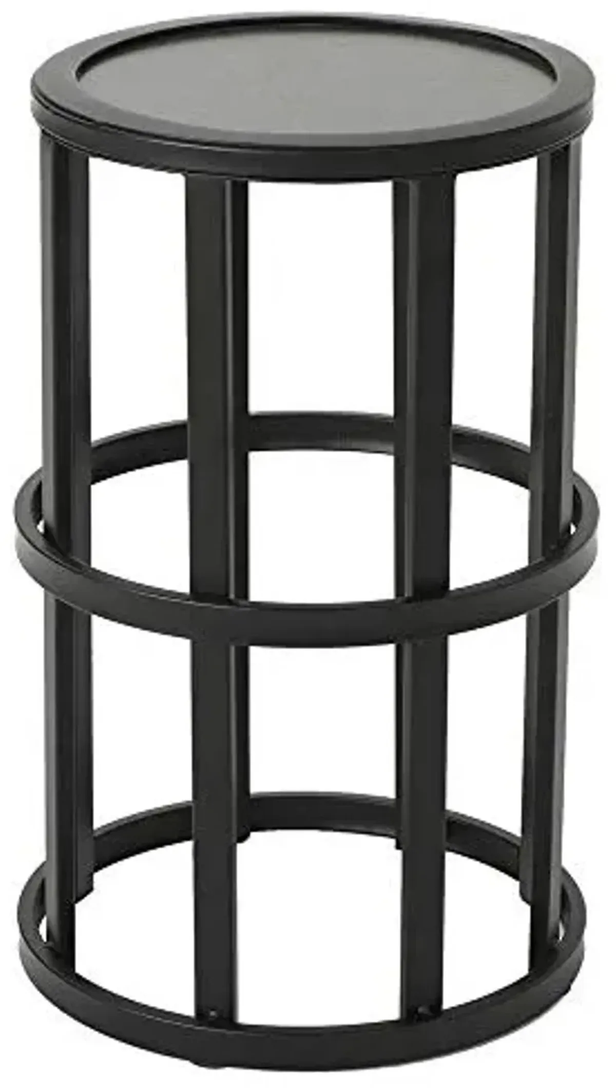 Christopher Knight Home Truda Outdoor 11 Inch Grey Finish Ceramic Tile Side Table, Black Metal