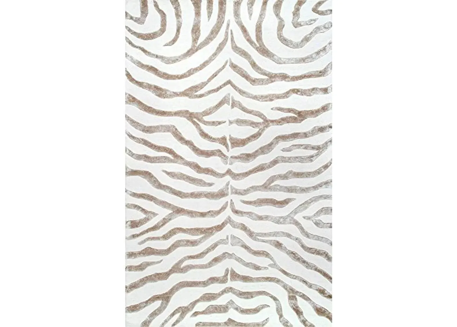 nuLOOM Hand Tufted Plush Zebra Area Rug, 6x9, Grey