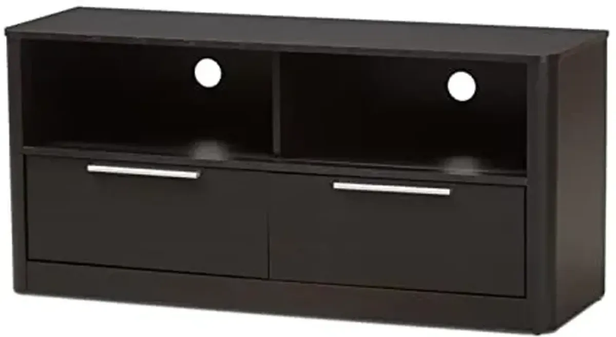 Baxton Studio Carlingford Modern and Contemporary Espresso Brown Finished Wood 2-Drawer TV Stand