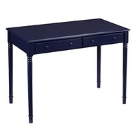 Navy Writing Desk - Open Desktop w/ 2 Drawers - Elegant Design w/ Royal Blue Finish