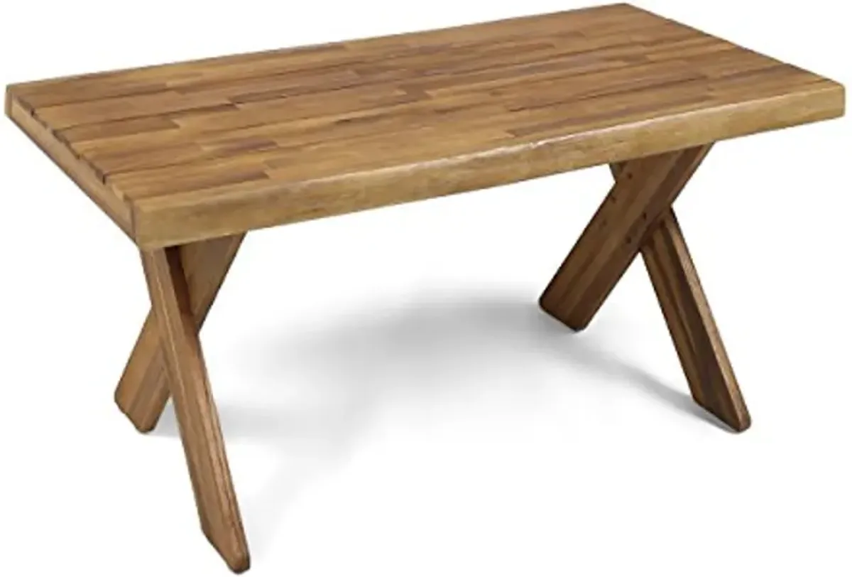 Christopher Knight Home Irene Outdoor Acacia Wood Coffee Table, Sandblast Teak Finish