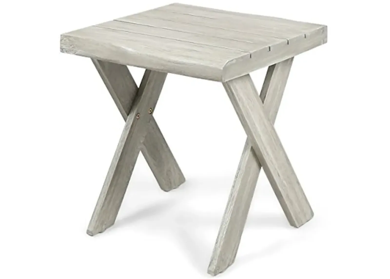 Christopher Knight Home Irene Outdoor Acacia Wood Side Table, Sandblast Light Grey