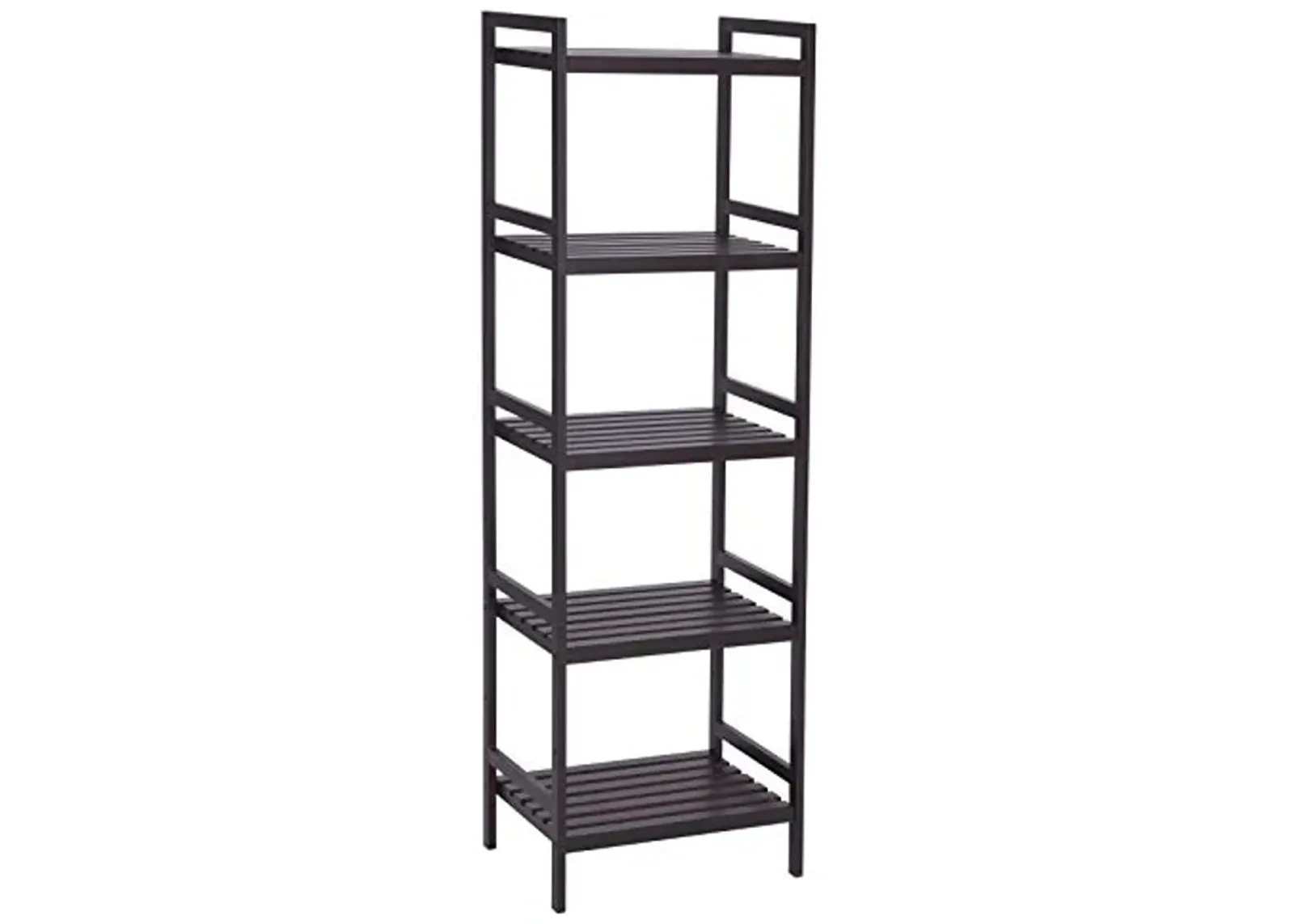 SONGMICS Adjustable Storage Shelf Rack, 5-Tier Multifunctional Shelving Unit Stand Tower, Bookcase for Bathroom Living Room Kitchen 17.7 x 12.4 x 55.9 inches, Holds up to 132 lb, Brown UBCB75BR