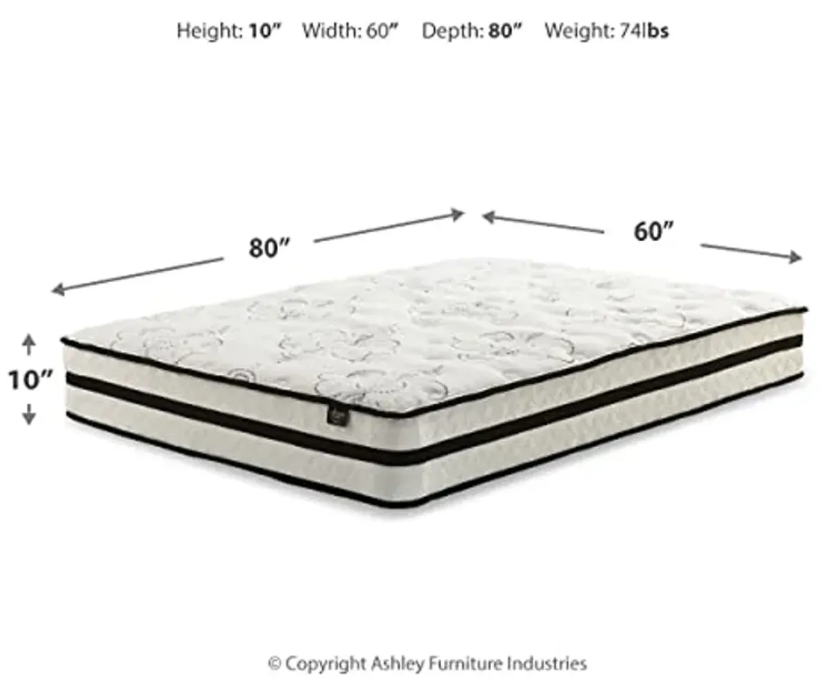 Signature Design by Ashley Queen Size Chime 10 Inch Medium Firm Hybrid Mattress with Cooling Gel Memory Foam