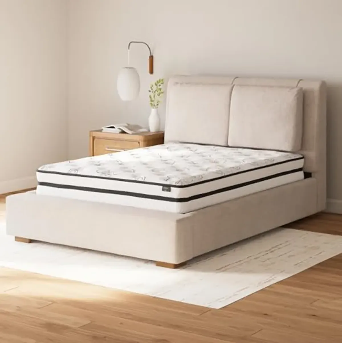 Signature Design by Ashley Queen Size Chime 10 Inch Medium Firm Hybrid Mattress with Cooling Gel Memory Foam